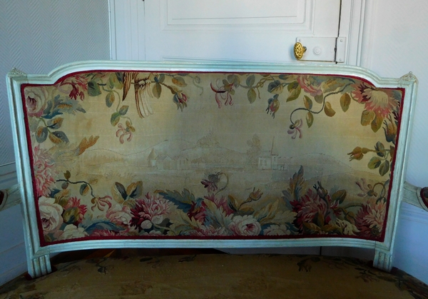 2-persons Louis XVI sofa, Aubusson tapestry - 18th century circa 1780