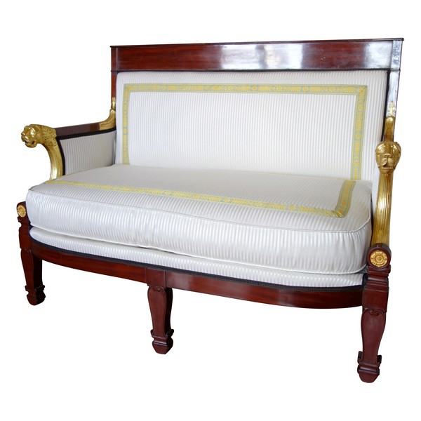 Empire mahogany, gilt wood and ormolu sofa, early 19th century