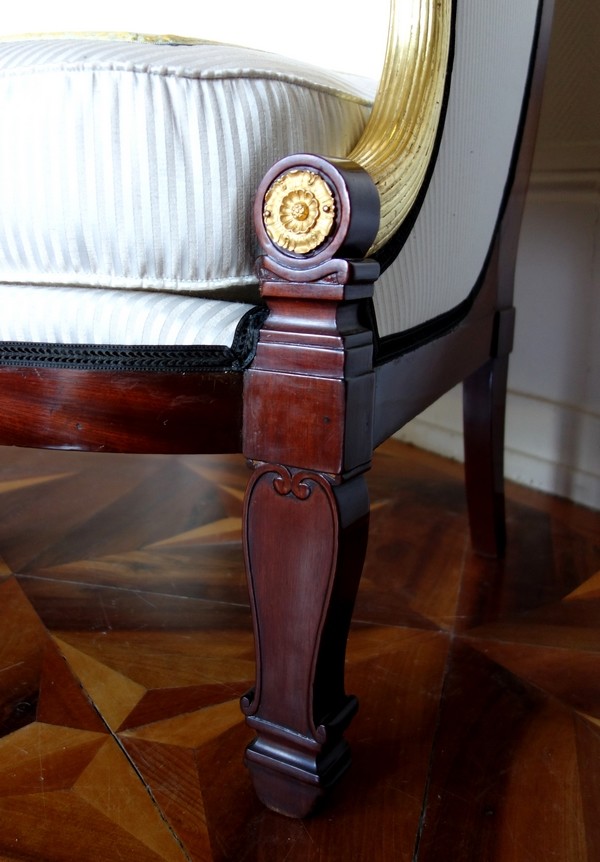 Empire mahogany, gilt wood and ormolu sofa, early 19th century