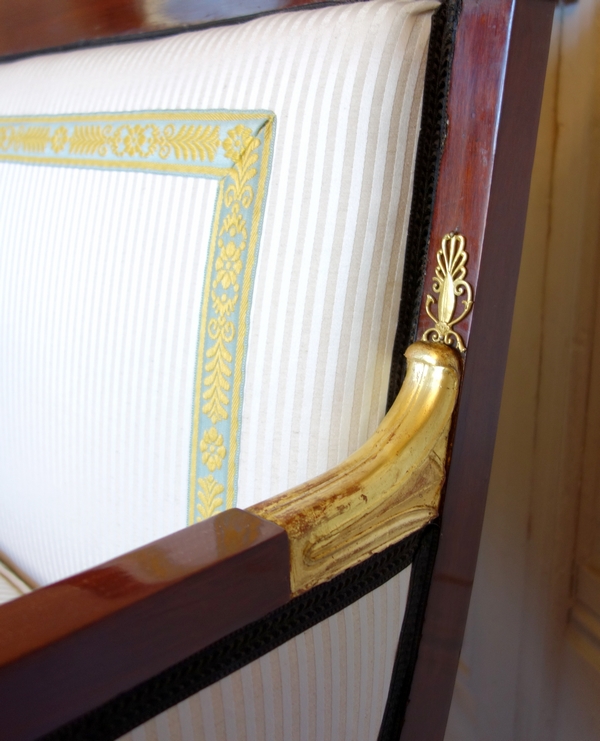 Empire mahogany, gilt wood and ormolu sofa, early 19th century