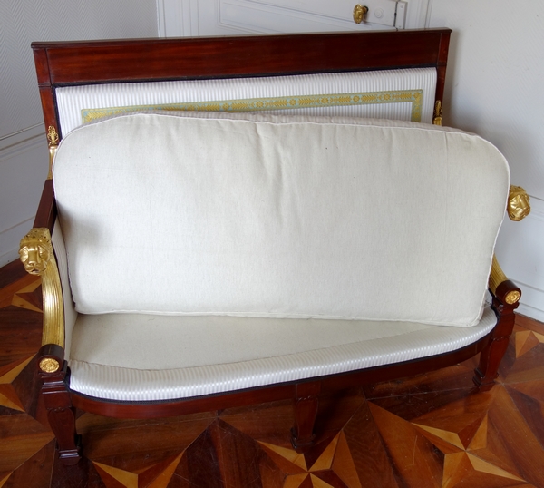 Empire mahogany, gilt wood and ormolu sofa, early 19th century