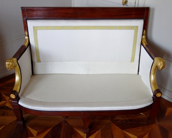 Empire mahogany, gilt wood and ormolu sofa, early 19th century