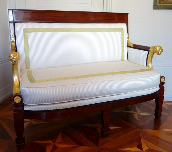 Empire mahogany, gilt wood and ormolu sofa, early 19th century