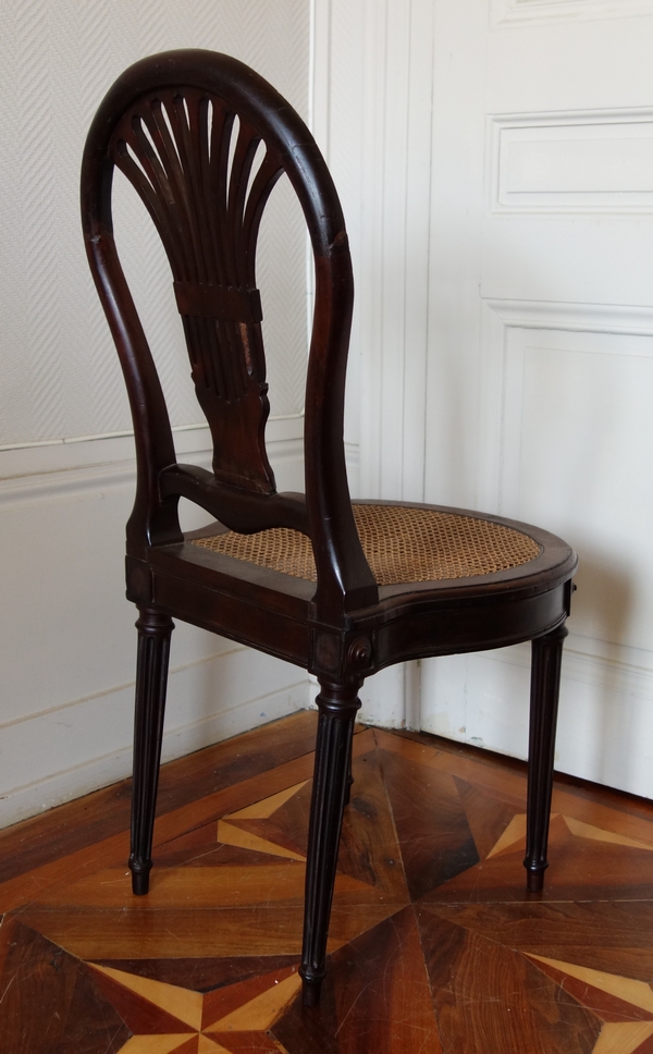 C Krier : mahogany chair, Louis XVI prodution - late 18th century circa 1790 - stamped