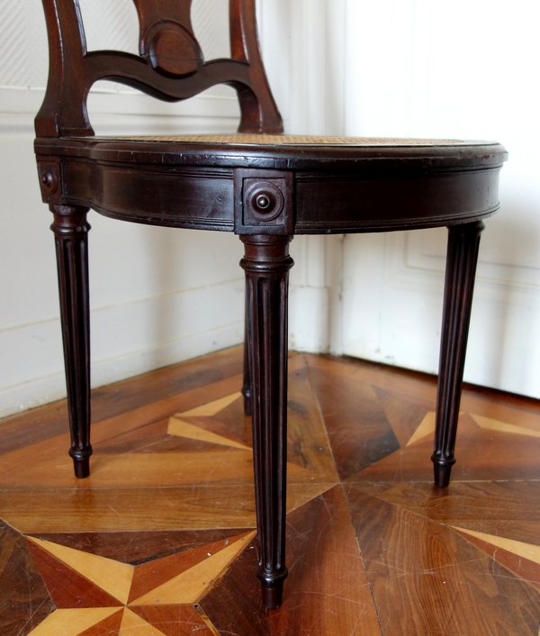 C Krier : mahogany chair, Louis XVI prodution - late 18th century circa 1790 - stamped