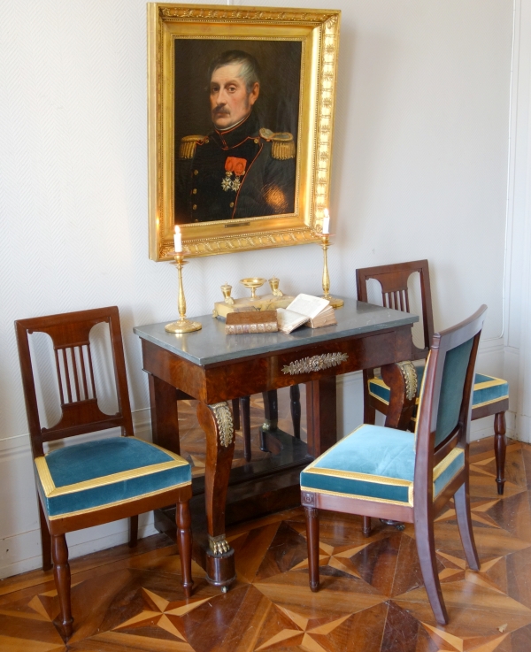 Empire mahogany chair, Chateau de Compiegne & Palais de l'Elysee, 19th century