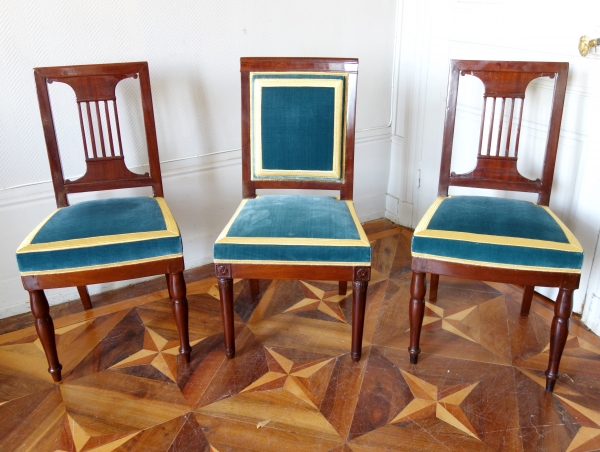 Empire mahogany chair, Chateau de Compiegne & Palais de l'Elysee, 19th century