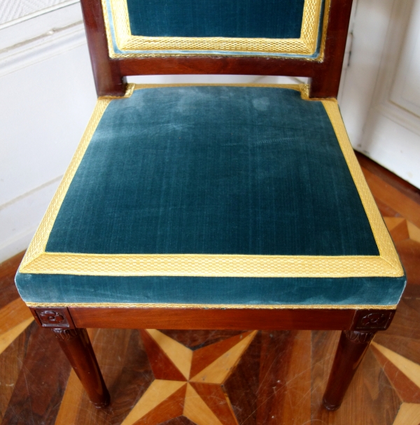 Chaise Empire en acajou provenant du Château de Compiègne & du Palais de l'Elysée