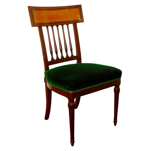 Mahogany and lemon tree chair, late 18th century, Georges Jacob stamp