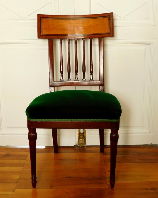 Chaise à l'étrusque en acajou et citronnier d'époque fin XVIIIe siècle estampillée Georges Jacob