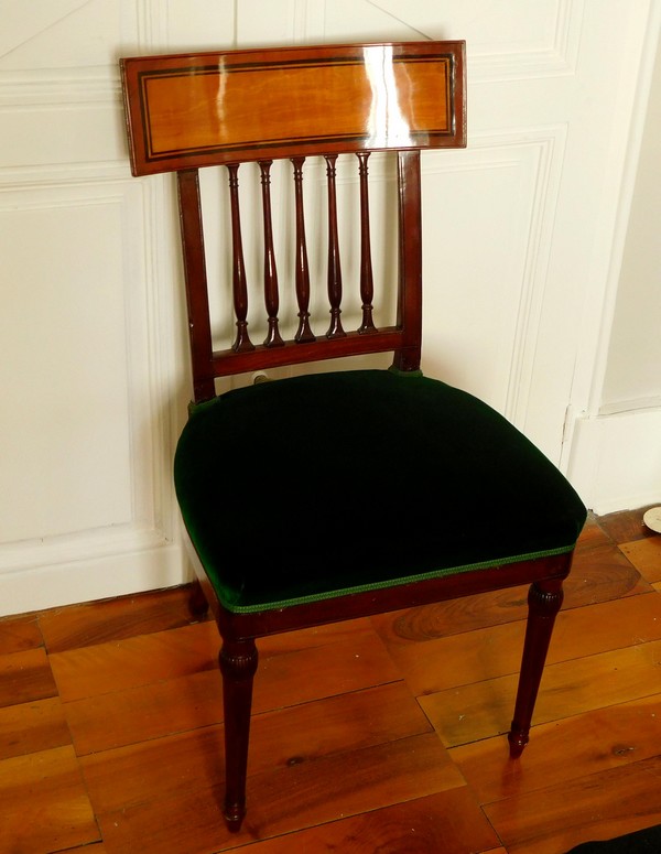 Chaise à l'étrusque en acajou et citronnier d'époque fin XVIIIe siècle estampillée Georges Jacob