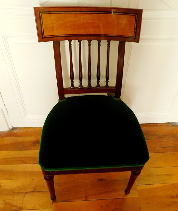 Chaise à l'étrusque en acajou et citronnier d'époque fin XVIIIe siècle estampillée Georges Jacob