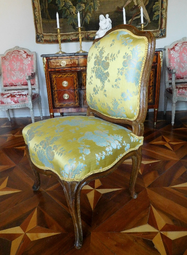 Cresson - provenance royale : chaise de salon d'époque Louis XV estampillée