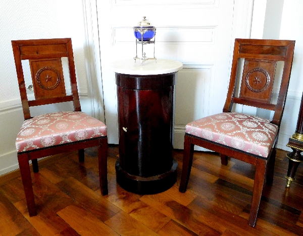 Pair of Consulate - Empire mahogany chairs - France circa 1800