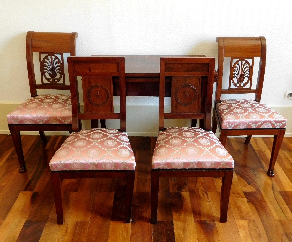 Pair of Consulate - Empire mahogany chairs - France circa 1800