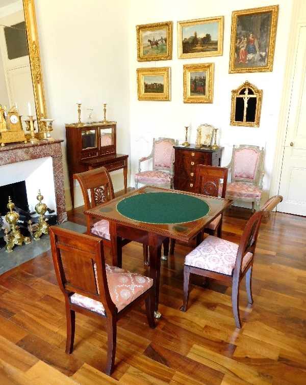 Pair of Consulate - Empire mahogany chairs - France circa 1800