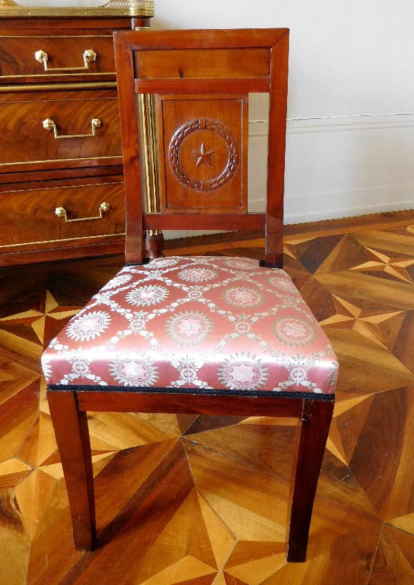 Pair of Consulate - Empire mahogany chairs - France circa 1800