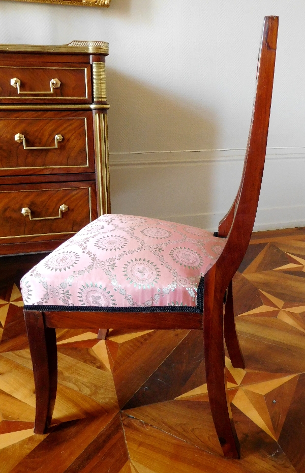 Pair of Consulate - Empire mahogany chairs - France circa 1800