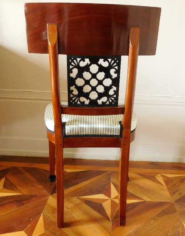 Pair of mahogany chairs, Consulate period, model of Tuileries Palace, circa 1800