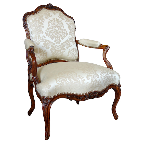 Fauteuil à la Reine d'époque Louis XV attribué à Pierre Nogaret