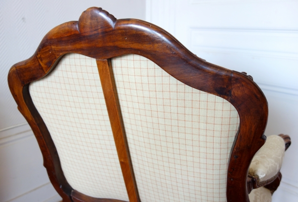 Louis XV walnut armchair attributed to Pierre Nogaret - 18th century circa 1850