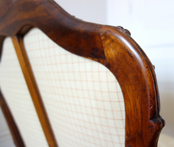 Louis XV walnut armchair attributed to Pierre Nogaret - 18th century circa 1850