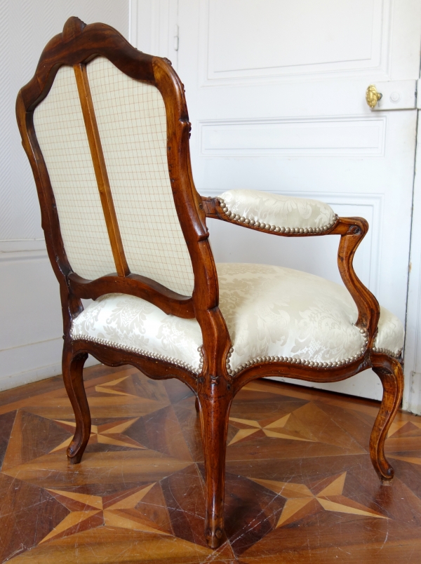 Louis XV walnut armchair attributed to Pierre Nogaret - 18th century circa 1850