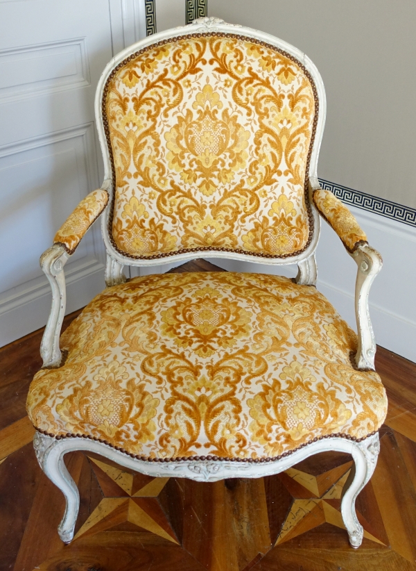 Louis XV lacquered armchair, mid 18th century