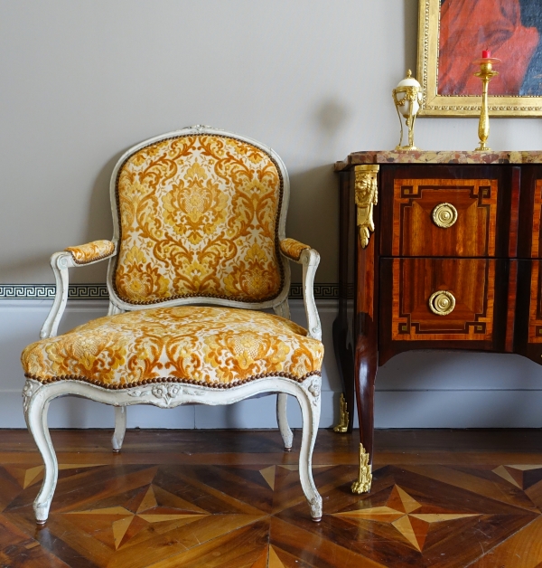 Louis XV lacquered armchair, mid 18th century