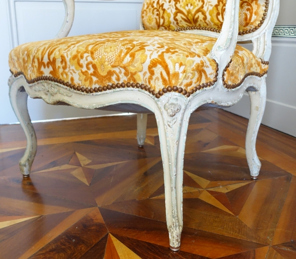 Louis XV lacquered armchair, mid 18th century