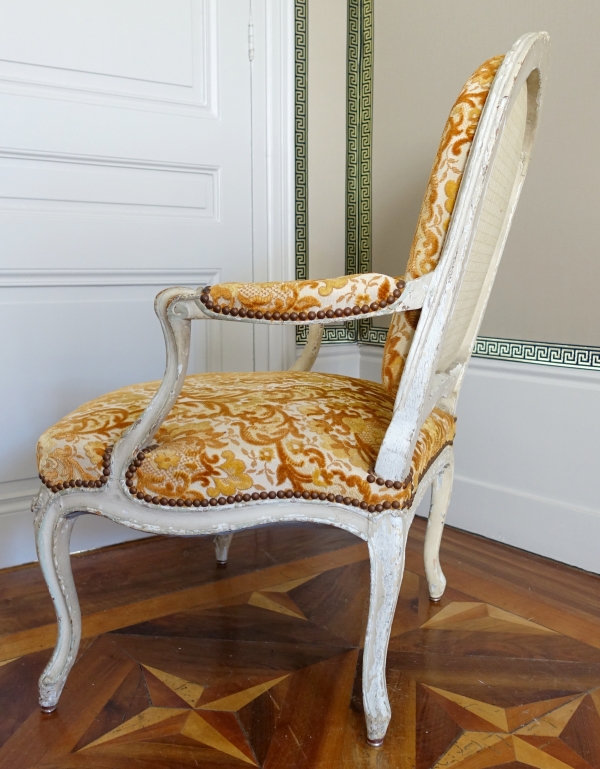 Louis XV lacquered armchair, mid 18th century
