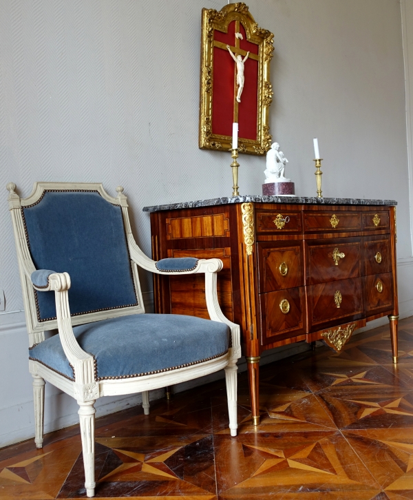 Martin Nicolas Delaporte - large Louis XVI armchair, late 18th century circa 1780 - stamped