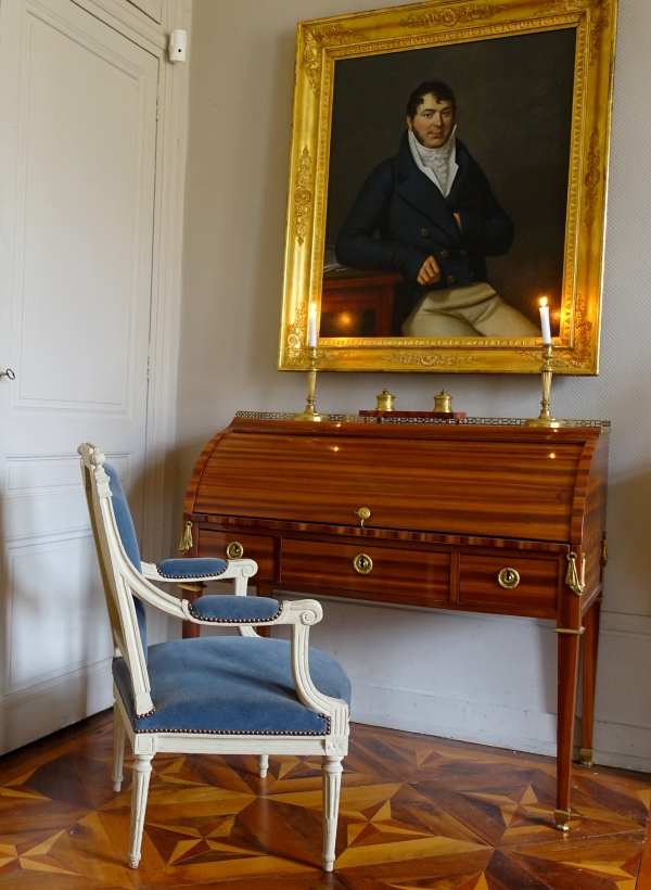 Martin Nicolas Delaporte - fauteuil à la Reine ou de bureau d'époque Louis XVI