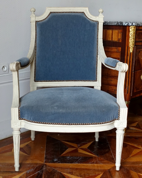 Martin Nicolas Delaporte - fauteuil à la Reine ou de bureau d'époque Louis XVI