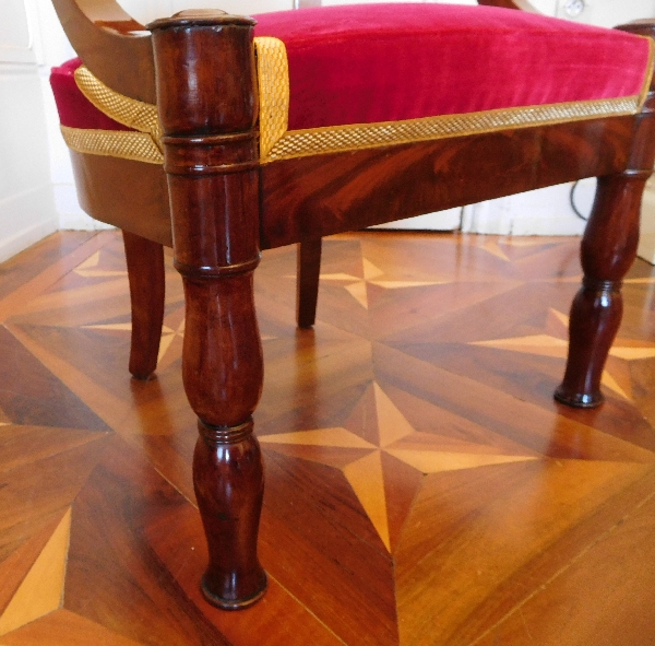 Empire mahogany armchair, early 19th century