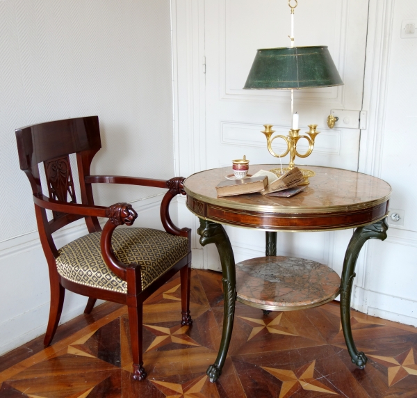 Mahogany desk armchair, Consulate period, attributed to JB Demay circa 1800