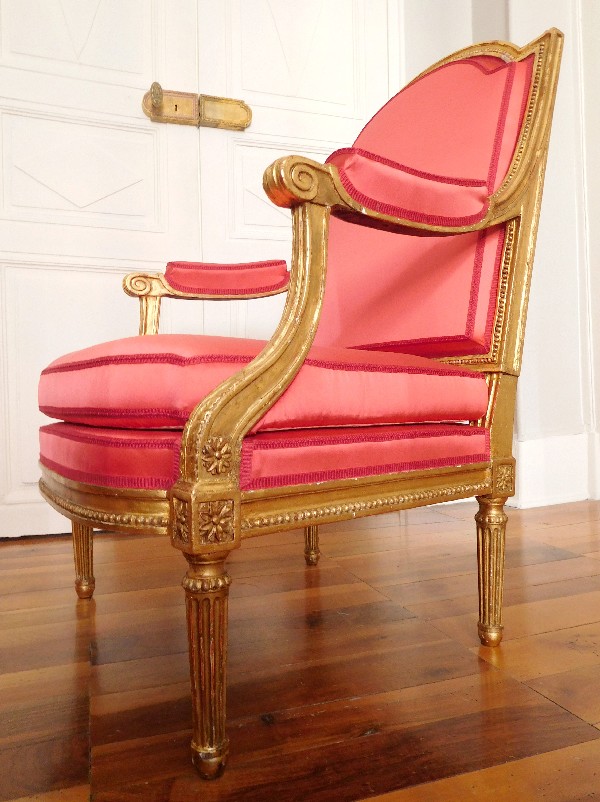 Prestige gilt wood Louis XVI Armchair, 