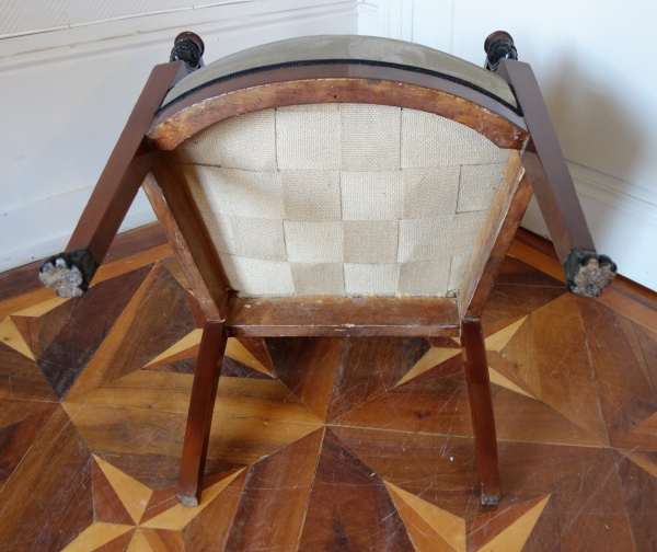 Fauteuil de bureau d'époque Consulat Retour d'Egypte en acajou - vers1800