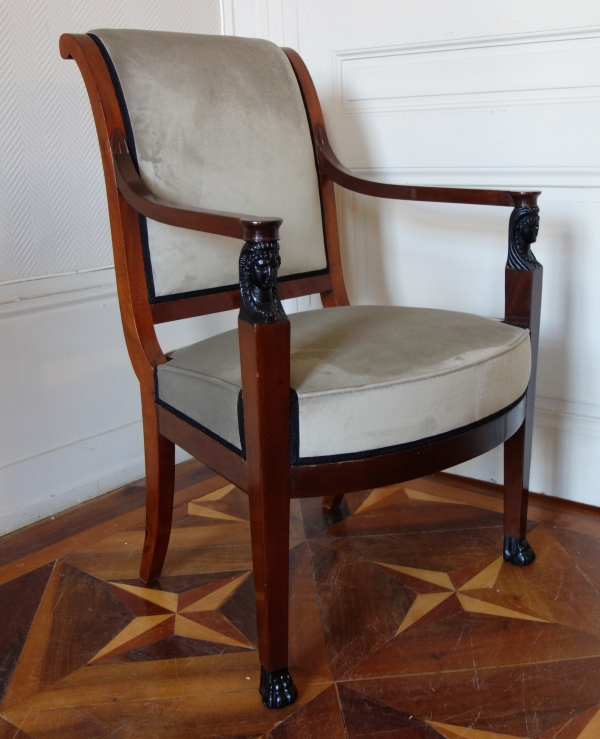 Empire mahogany armchair, Consulate period circa 1800