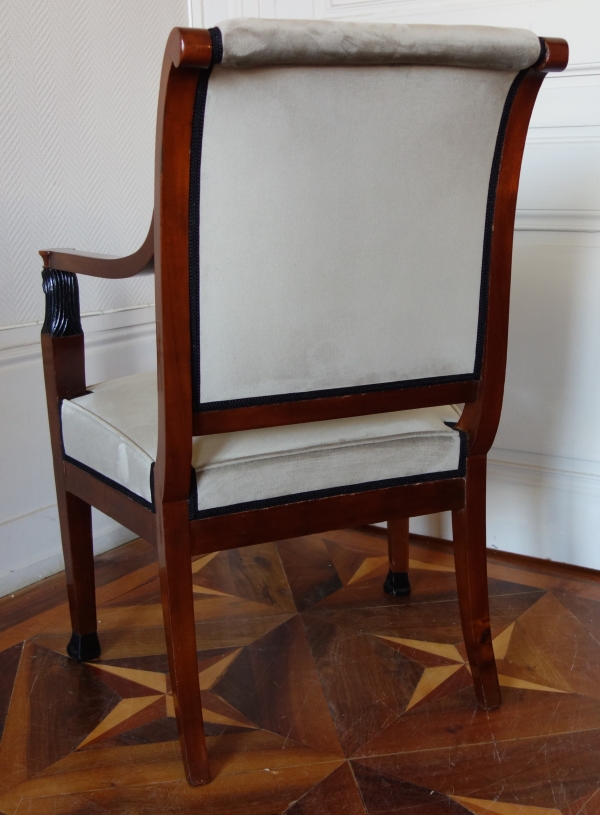 Fauteuil de bureau d'époque Consulat Retour d'Egypte en acajou - vers1800