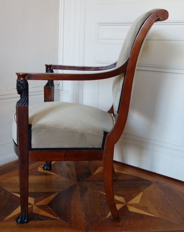 Empire mahogany armchair, Consulate period circa 1800