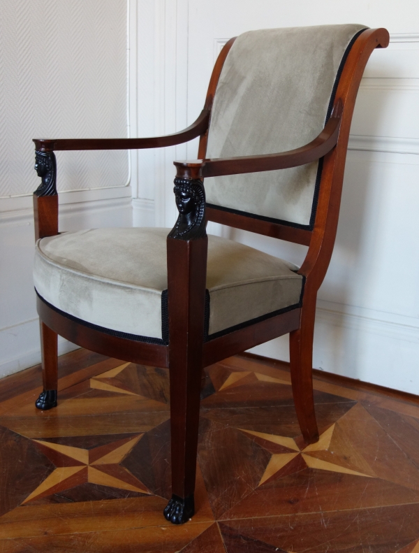 Empire mahogany armchair, Consulate period circa 1800