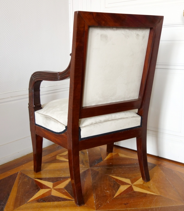 Empire mahogany working armchair, early 19th century Parisian work