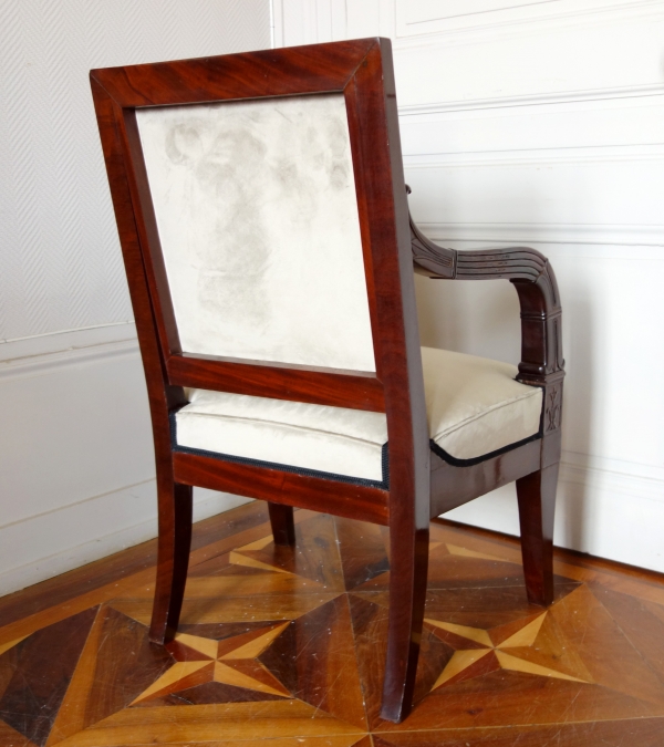 Empire mahogany working armchair, early 19th century Parisian work