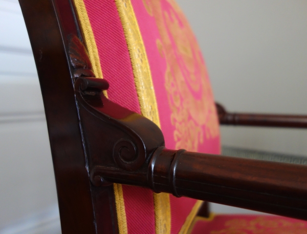 Jacob Desmalter - fauteuil de bureau d'époque Empire en acajou et bronze doré