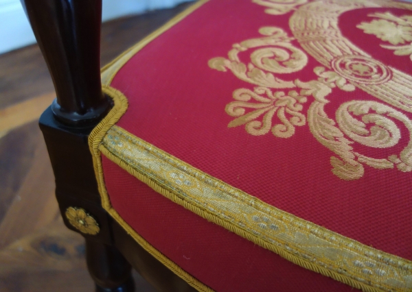 Jacob Desmalter - fauteuil de bureau d'époque Empire en acajou et bronze doré