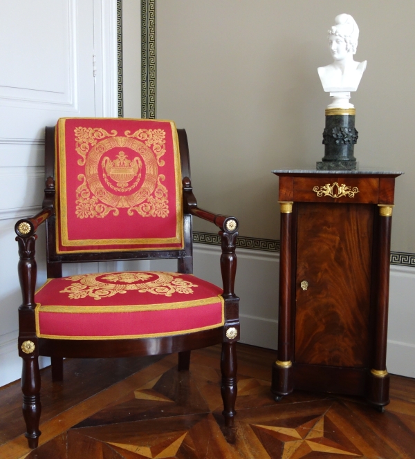 Jacob Desmalter - fauteuil de bureau d'époque Empire en acajou et bronze doré