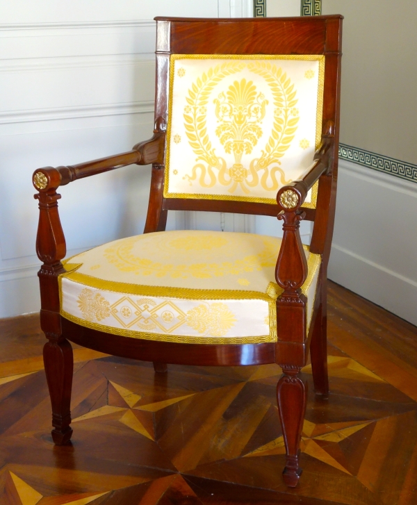 Empire mahogany and ormolu armchair - early 19th century