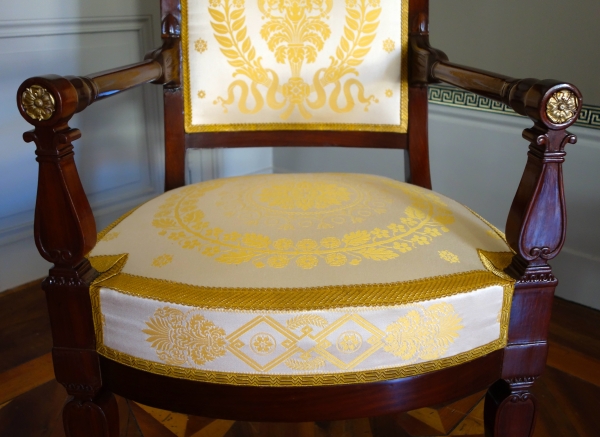 Empire mahogany and ormolu armchair - early 19th century