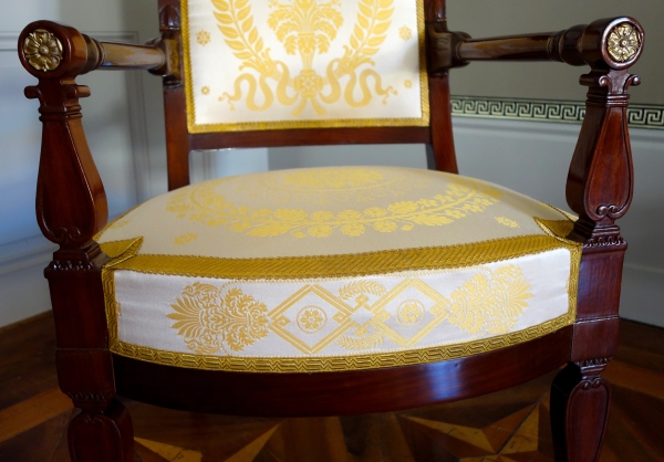 Empire mahogany and ormolu armchair - early 19th century